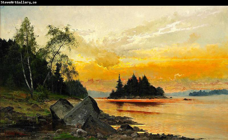 Mauritz Lindstrom Evening Colors on the Lake